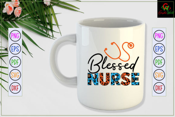 Blessed Nurse Sublimation PNG: Graphics for Crafts & Content