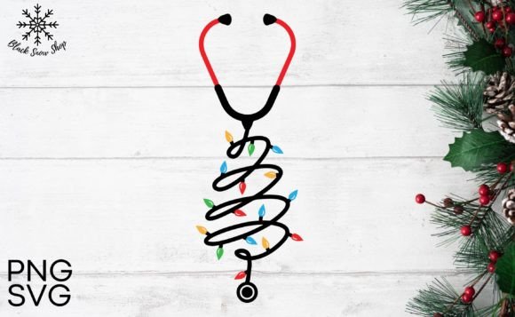 Christmas Stethoscope Nurse Svg Graphics