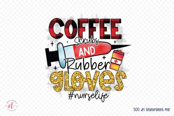 Coffee Scrubs and Rubber Gloves PNG: Graphics for Crafts