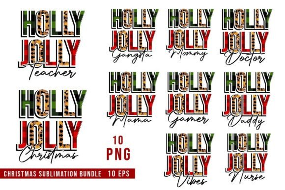 Holly Jolly Sublimation Bundle Design
