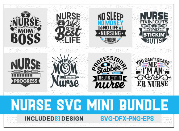 Nurse SVG Mini Bundle: Graphics for Print Templates
